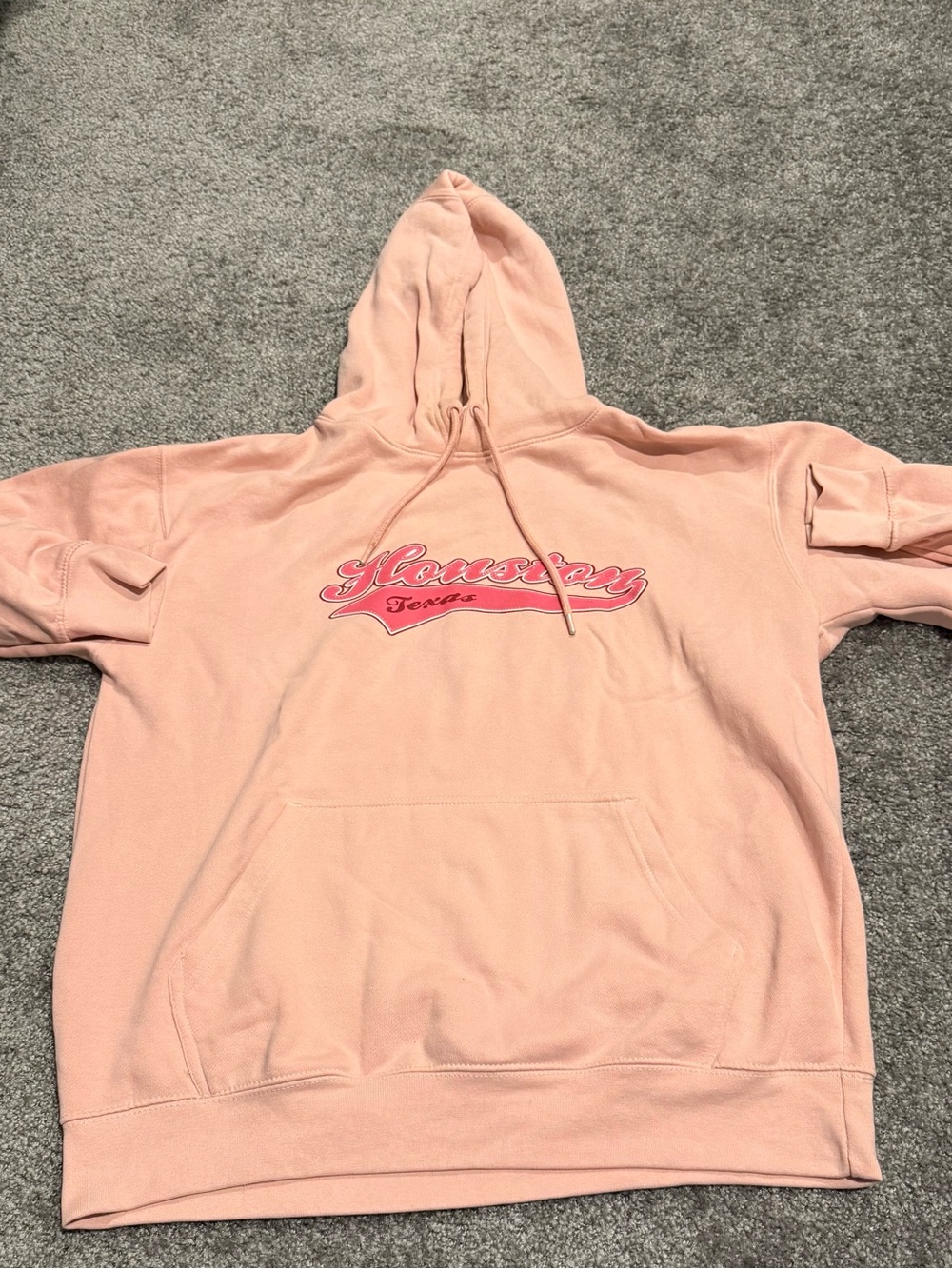 Pink Script Graphic Hoodie - Houston Texas